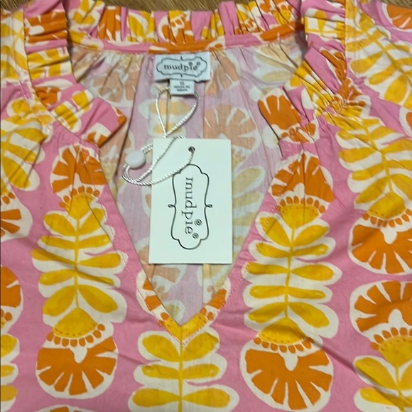 Mud Pie Pink and Yellow Blouse size small - Picture 4 of 5
